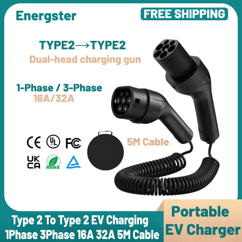 Type 2 To Type 2 Portable EV C - Ev Charger Type 2 22Kw 32A 3 Phase review and price