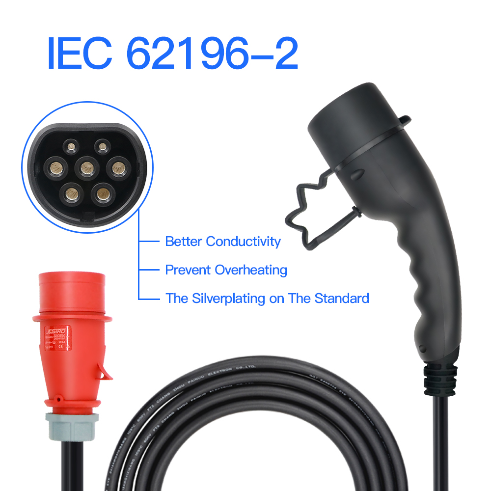 3.5M Cable Type2 EV Portable C - Type 2 Portable Ev Charger 11Kw Cee review and price